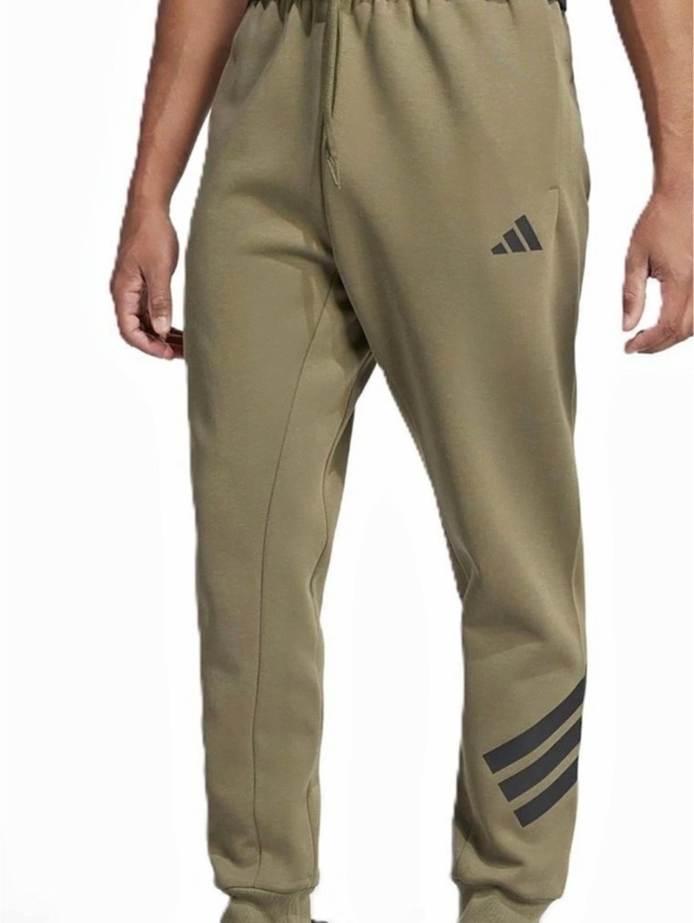 NWT Large adidas Future Icons 3-Stripes Pants Olive Strata Joggers JD4866